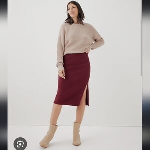 Pact ribbed pencil skirt